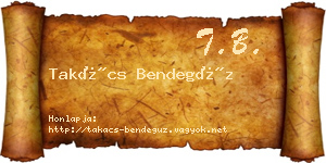 Takács Bendegúz névjegykártya